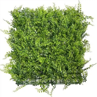 Herba de paret artificial amb flors blanques