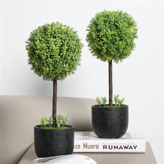 Bola de gespa rodona verda artificial per a la decoració d'interiors i exteriors